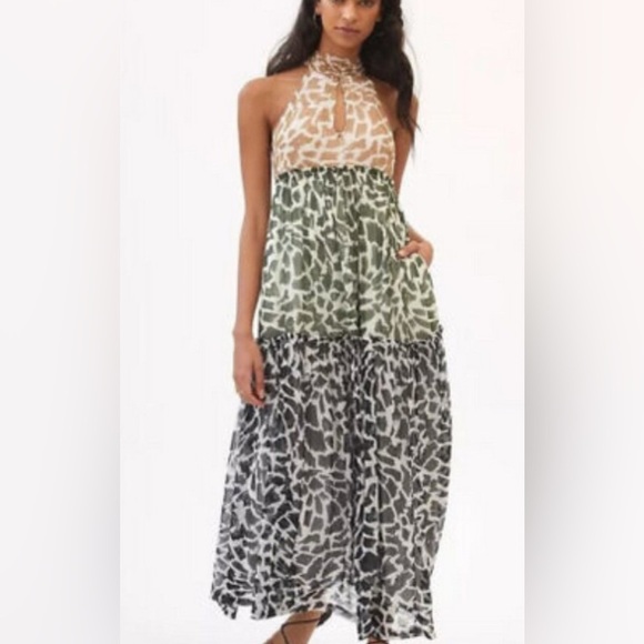 Maeve Dresses & Skirts - Anthropologie Maeve M NWT Keyhole Halter Maxi dress Tiered Medium 180$ Bohemian.